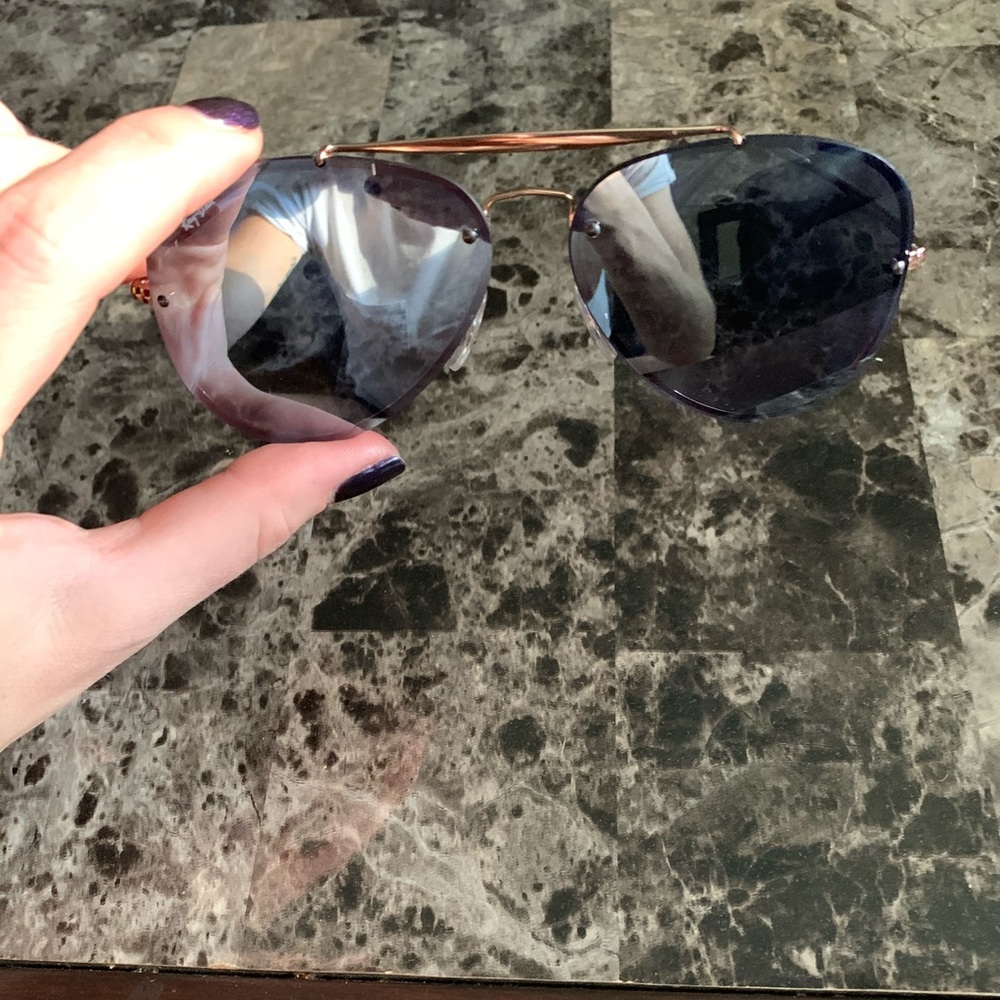 Ray Ban Aviators - Rose Gold & Blue